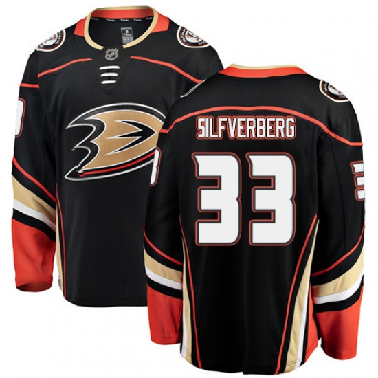Men's Anaheim Ducks #33 Jakob Silfverberg Fanatics Branded Black Home Breakaway NHL Jersey - Ujersey