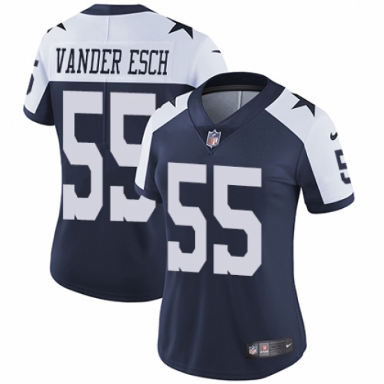 Women's Nike Dallas Cowboys #55 Leighton Vander Esch Navy Blue Throwback Alternate Vapor Untouchable Limited Player NFL Jersey - Ujersey