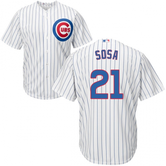 Youth Majestic Chicago Cubs #21 Sammy Sosa Authentic White Home Cool Base MLB Jersey - Ujersey