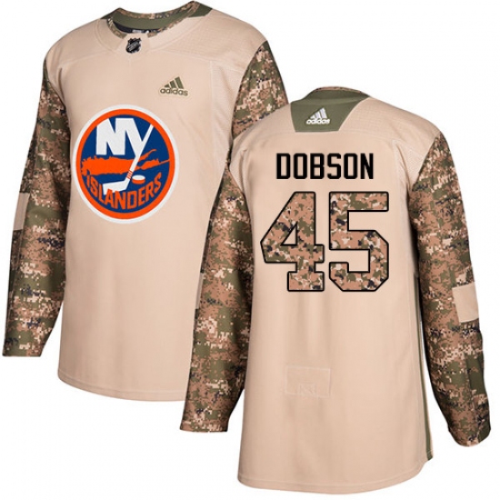 Men's Adidas New York Islanders #45 Noah Dobson Authentic Camo Veterans Day Practice NHL Jersey - Ujersey