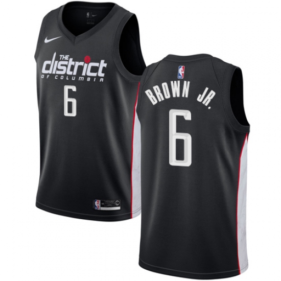 Men's Nike Washington Wizards #6 Troy Brown Jr. Swingman Black NBA Jersey - City Edition - Ujersey