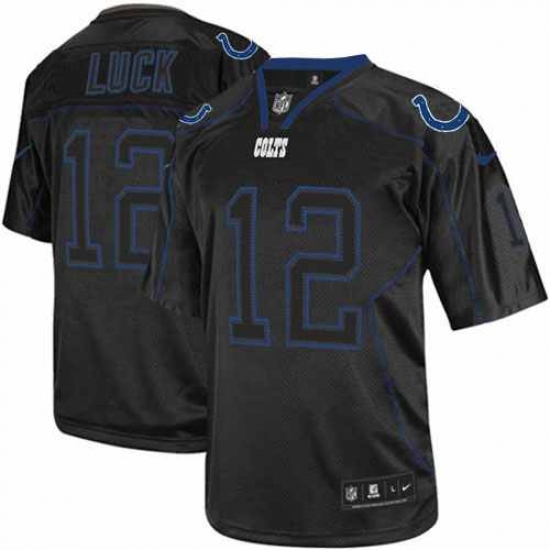 Men's Nike Indianapolis Colts #12 Andrew Luck Elite Lights Out Black NFL Jersey - Ujersey