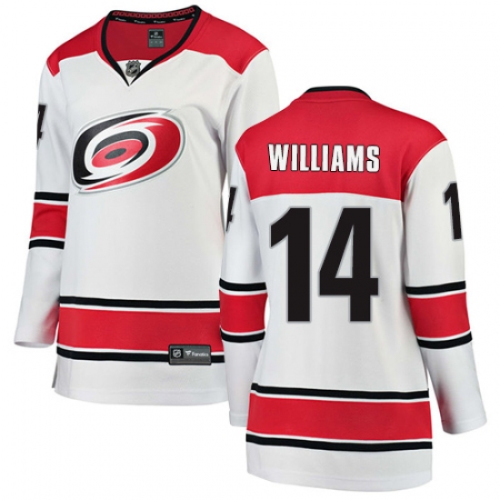 Women's Carolina Hurricanes #14 Justin Williams Authentic White Away Fanatics Branded Breakaway NHL Jersey - Ujersey