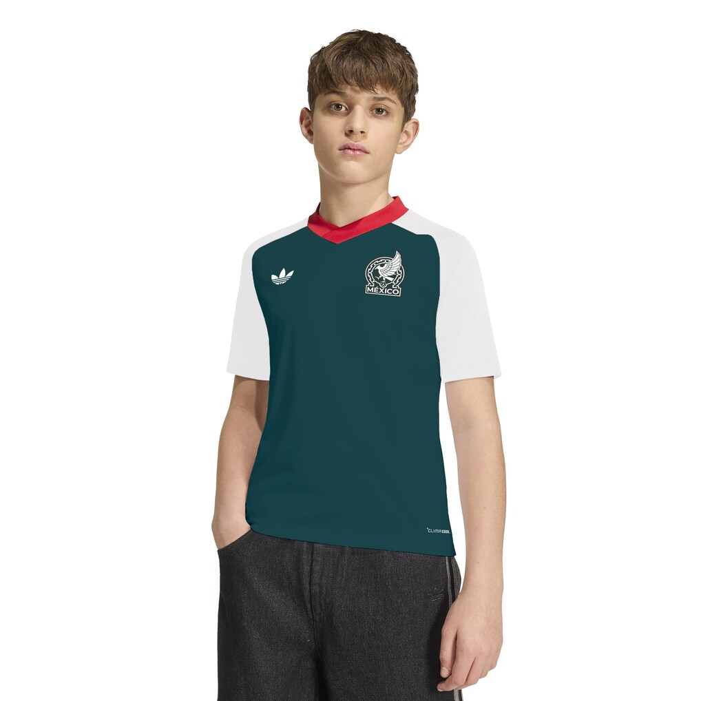 Youth Mexico National Team adidas White 2026 Pre-Match Top - Ujersey