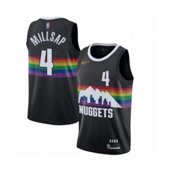 Men's Denver Nuggets #4 Paul Millsap Swingman Black Basketball Jersey - 2019 20 City Edition - Ujersey