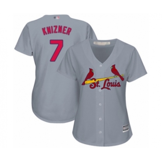 Women's St. Louis Cardinals #7 Andrew Knizner Authentic Grey Road Cool Base Baseball Player Jersey - Ujersey