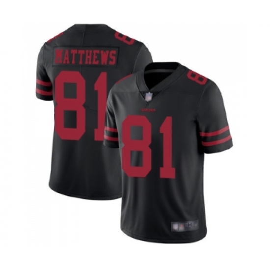 Men's San Francisco 49ers #81 Jordan Matthews Black Vapor Untouchable Limited Player Football Jersey - Ujersey