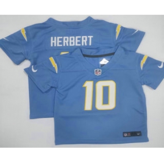 Toddler Los Angeles Chargers #10 Justin Herbert Light Blue Vapor Untouchable Stitched Nike Limited Jersey - Ujersey