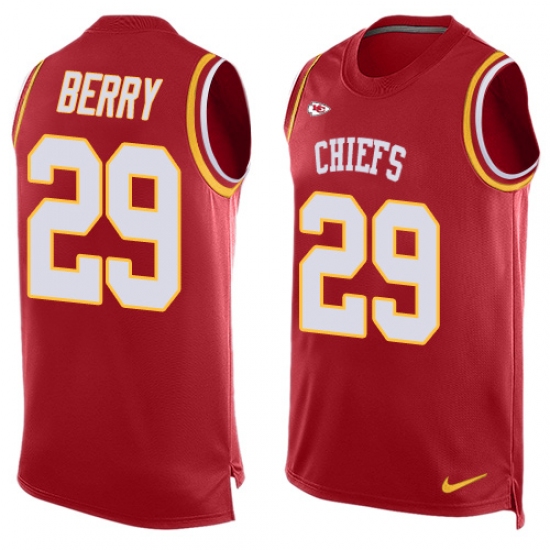 Men's Nike Kansas City Chiefs #29 Eric Berry Limited Red Player Name & Number Tank Top NFL Jersey - Ujersey