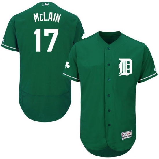 Men's Majestic Detroit Tigers #17 Denny McLain Green Celtic Flexbase Authentic Collection MLB Jersey - Ujersey