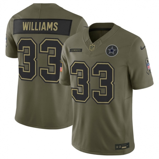 Men's Dallas Cowboys #33 Javonte Williams Olive 2025 F.U.S.E. Salute to Service Limited Football Stitched Jersey - Ujersey