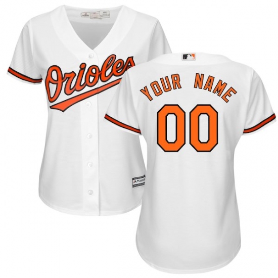 Women's Baltimore Orioles Majestic White Home Cool Base Custom Jersey - Ujersey