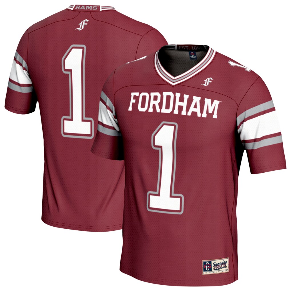 Youth GameDay Greats Maroon #1 Fordham Rams Lightweight Collegiate Football Fashion Jersey - ujerseystore