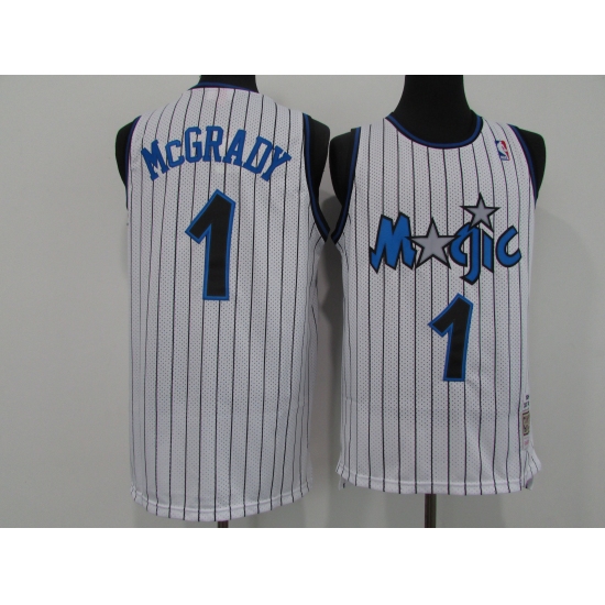 Men's Orlando Magic #1 Tracy Mcgrady White Mitchell & Ness Black Retired Player Jersey - Ujersey
