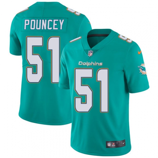 Youth Nike Miami Dolphins #51 Mike Pouncey Elite Aqua Green Team Color NFL Jersey - Ujersey