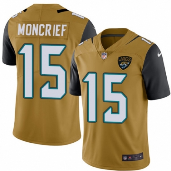 Youth Nike Jacksonville Jaguars #15 Donte Moncrief Limited Gold Rush Vapor Untouchable NFL Jersey - Ujersey