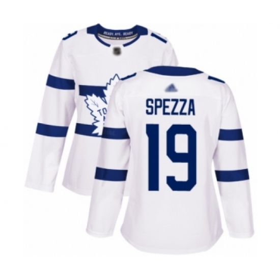 Women's Toronto Maple Leafs #19 Jason Spezza Authentic White 2018 Stadium Series Hockey Jersey - Ujersey
