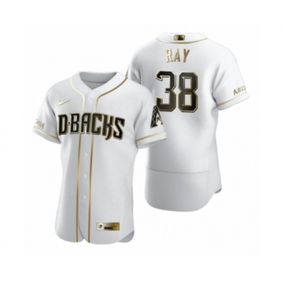 Men's Arizona Diamondbacks #38 Robbie Ray Nike White Authentic Golden Edition Jersey - Ujersey