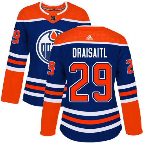 Women's Adidas Edmonton Oilers #29 Leon Draisaitl Authentic Royal Blue Alternate NHL Jersey - Ujersey