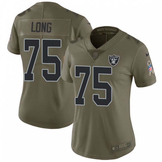 Women's Nike Oakland Raiders #75 Howie Long Limited Olive 2017 Salute to Service NFL Jersey