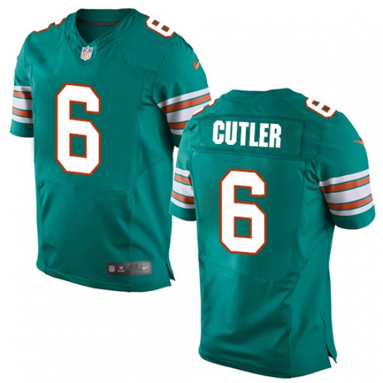 Men's Nike Miami Dolphins #6 Jay Cutler Elite Aqua Green Alternate NFL Jersey - Ujersey