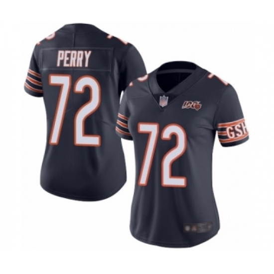 Women's Chicago Bears #72 William Perry Navy Blue Team Color 100th Season Limited Football Jersey - Ujersey