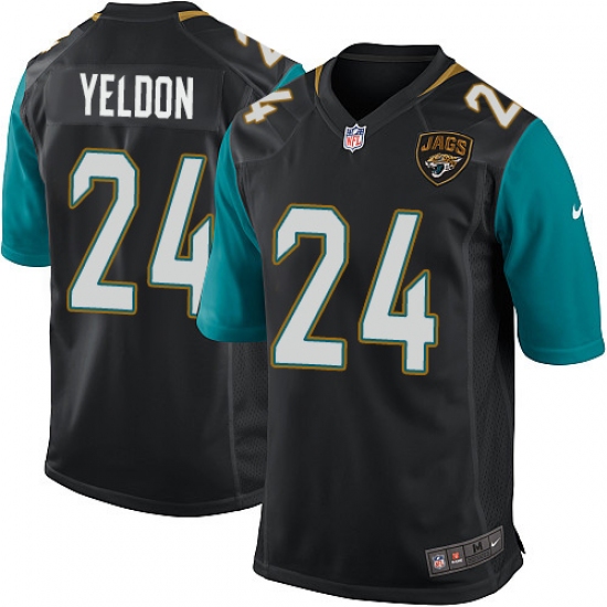 Men's Nike Jacksonville Jaguars #24 T.J. Yeldon Game Black Alternate NFL Jersey - Ujersey