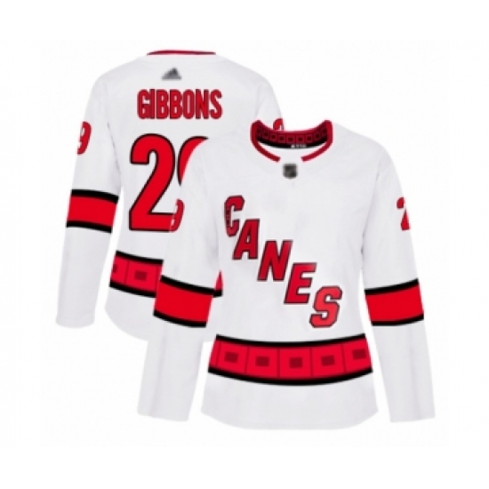 Women's Carolina Hurricanes #29 Brian Gibbons Authentic White Away Hockey Jersey - Ujersey