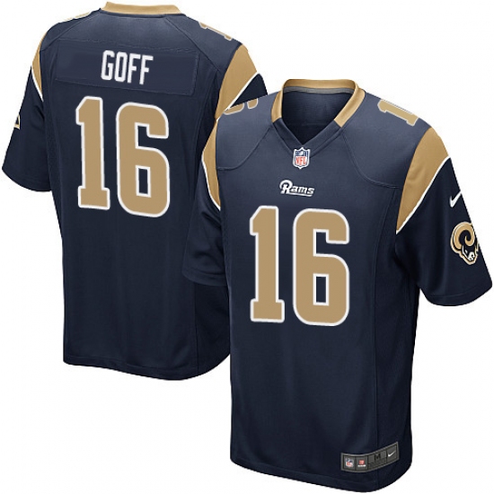 Men's Nike Los Angeles Rams #16 Jared Goff Game Navy Blue Team Color NFL Jersey - Ujersey