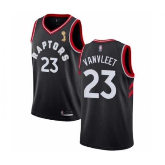 Men's Toronto Raptors #23 Fred VanVleet Swingman Black 2019 Basketball Finals Champions Jersey Statement Edition - Ujersey
