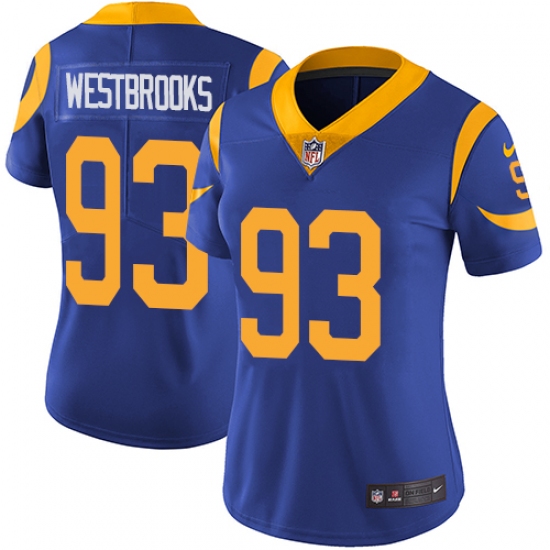 Women's Nike Los Angeles Rams #93 Ethan Westbrooks Royal Blue Alternate Vapor Untouchable Limited Player NFL Jersey - Ujersey
