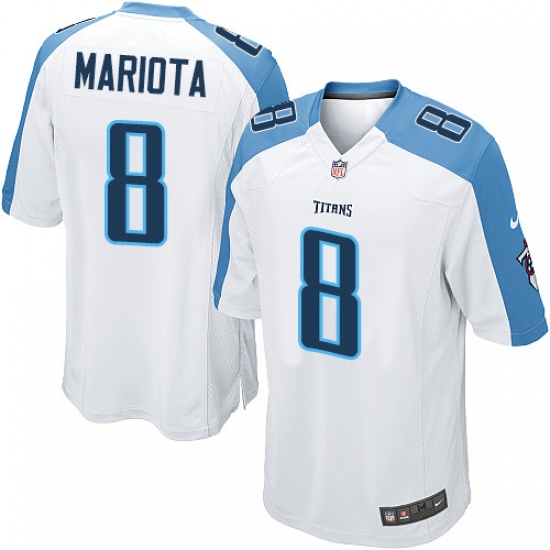 Men's Nike Tennessee Titans #8 Marcus Mariota Game White NFL Jersey - Ujersey
