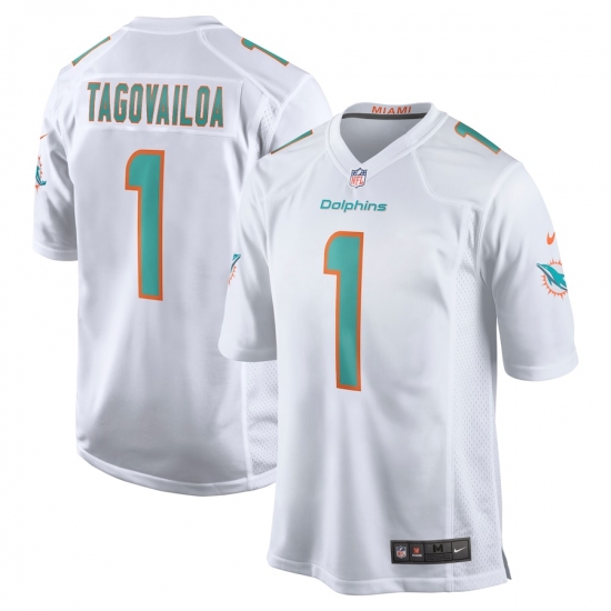 Men's Miami Dolphins #1 Tua Tagovailoa Nike White 2020 NFL Draft First Round Pick Game Jersey - Ujersey