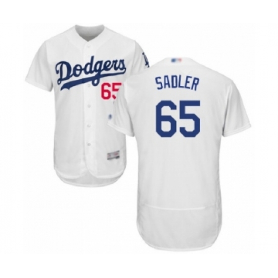 Men's Los Angeles Dodgers #65 Casey Sadler White Home Flex Base Authentic Collection Baseball Player Jersey - Ujersey