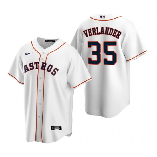 Men's Nike Houston Astros #35 Justin Verlander White Home Stitched Baseball Jersey - Ujersey