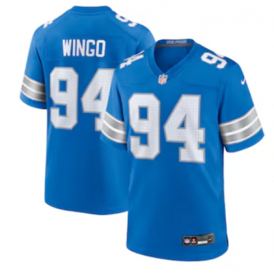 Men's Detroit Lions #94 Mekhi Wingo Nike Blue Team Game Jersey - Ujersey