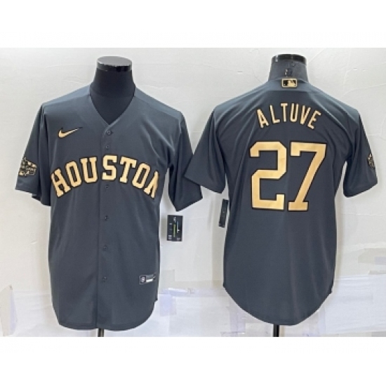 Men's Houston Astros #27 Jose Altuve Grey 2022 All Star Stitched Cool Base Nike Jersey - Ujersey