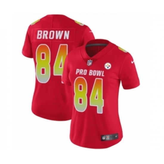 Women's Nike Pittsburgh Steelers #84 Antonio Brown Limited Red AFC 2019 Pro Bowl NFL Jersey - Ujersey