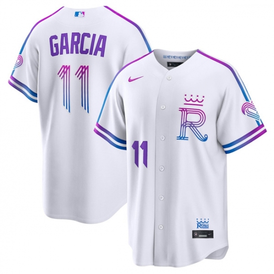 Men's Kansas City Royals #11 Maikel García White 2026 City Connect Stadium Stitched Baseball Jersey - Ujersey
