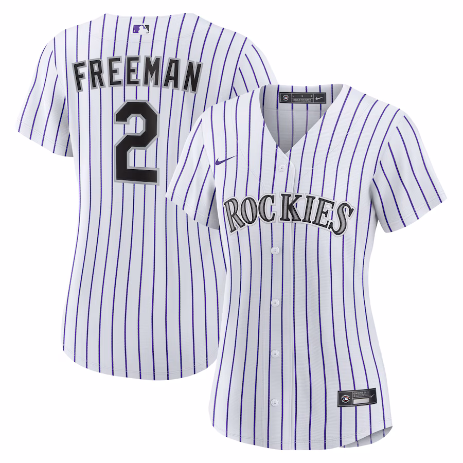 Women's Colorado Rockies Tyler Freeman Nike White Home Replica Jersey - Ujersey