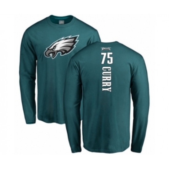 Philadelphia Eagles #75 Vinny Curry Green Backer Long Sleeve T-Shirt - Ujersey