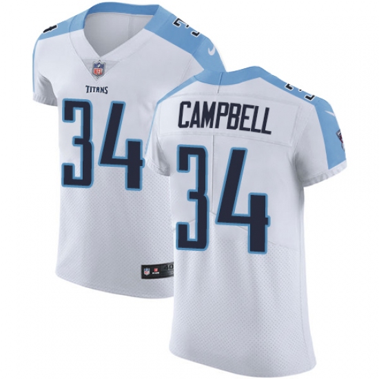 Men's Nike Tennessee Titans #34 Earl Campbell White Vapor Untouchable Elite Player NFL Jersey - Ujersey