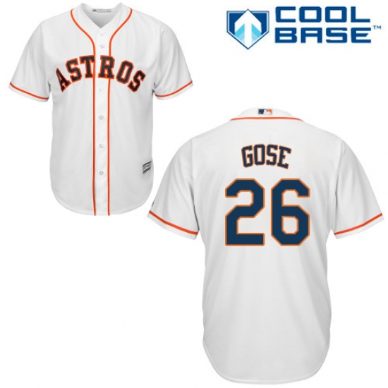 Youth Majestic Houston Astros #26 Anthony Gose Replica White Home Cool Base MLB Jersey - Ujersey