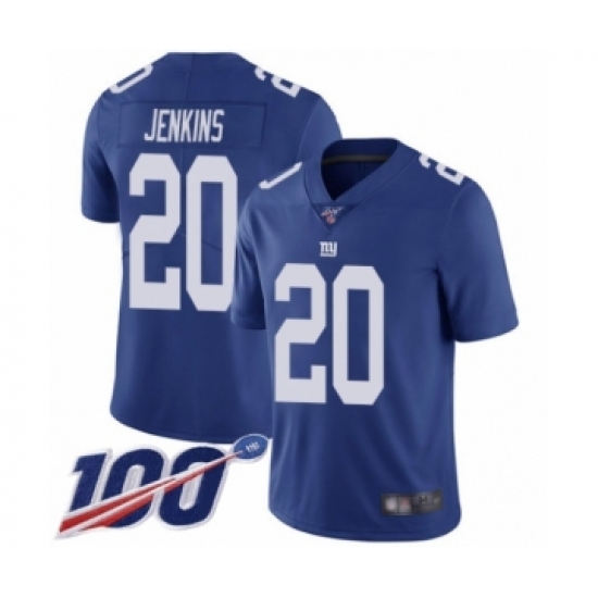 Men's New York Giants #20 Janoris Jenkins Royal Blue Team Color Vapor Untouchable Limited Player 100th Season Football Jersey - Ujersey