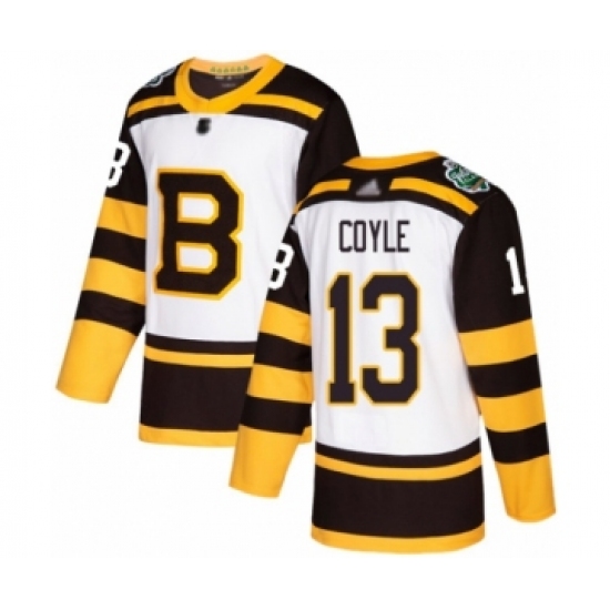 Men's Boston Bruins #13 Charlie Coyle Authentic White 2019 Winter Classic Hockey Jersey - Ujersey