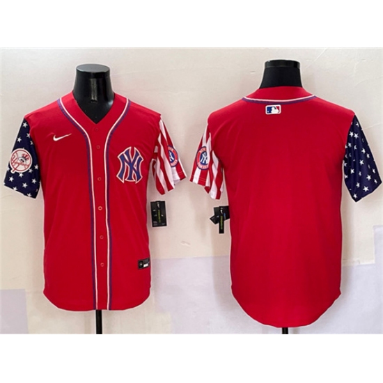 Men's New York Yankees Blank Red American Style Limited Stitched Baseball Jersey - Ujersey