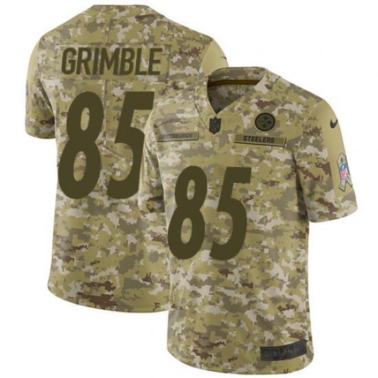 Men's Nike Pittsburgh Steelers #85 Xavier Grimble Limited Camo 2018 Salute to Service NFL Jersey - Ujersey