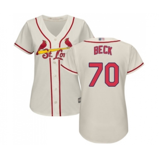 Women's St. Louis Cardinals #70 Chris Beck Replica Cream Alternate Cool Base Baseball Jersey - Ujersey