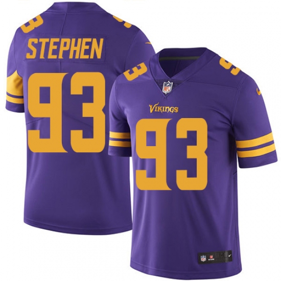 Men's Nike Minnesota Vikings #93 Shamar Stephen Limited Purple Rush Vapor Untouchable NFL Jersey - Ujersey