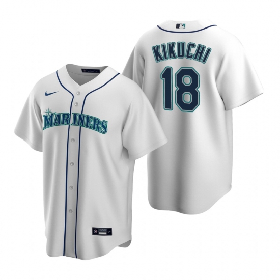 Men's Nike Seattle Mariners #18 Yusei Kikuchi White Home Stitched Baseball Jersey - Ujersey
